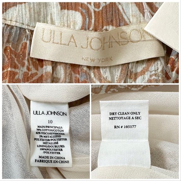 Ulla Johnson Samara Dress Size 10 in Feldspar, Neutral/metallic, NWT - Picture 6 of 14